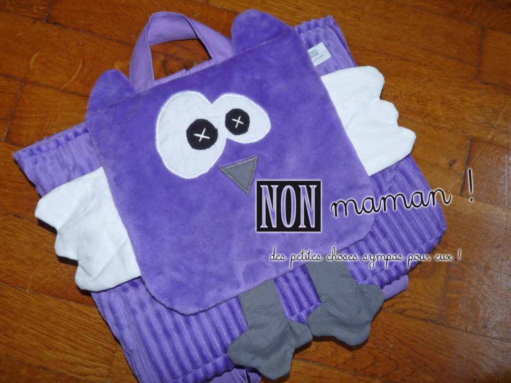 sac a dos maternelle hibou violet cartable