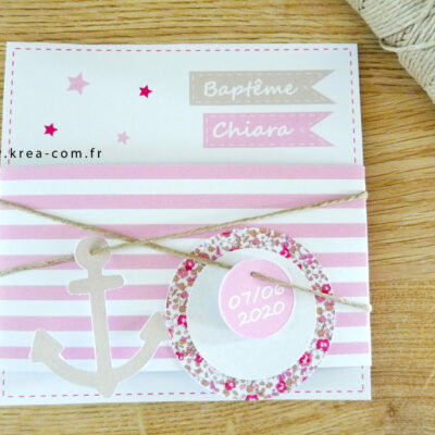 faire-part marin rose liberty