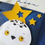 faire-part chouette blanche etoiles